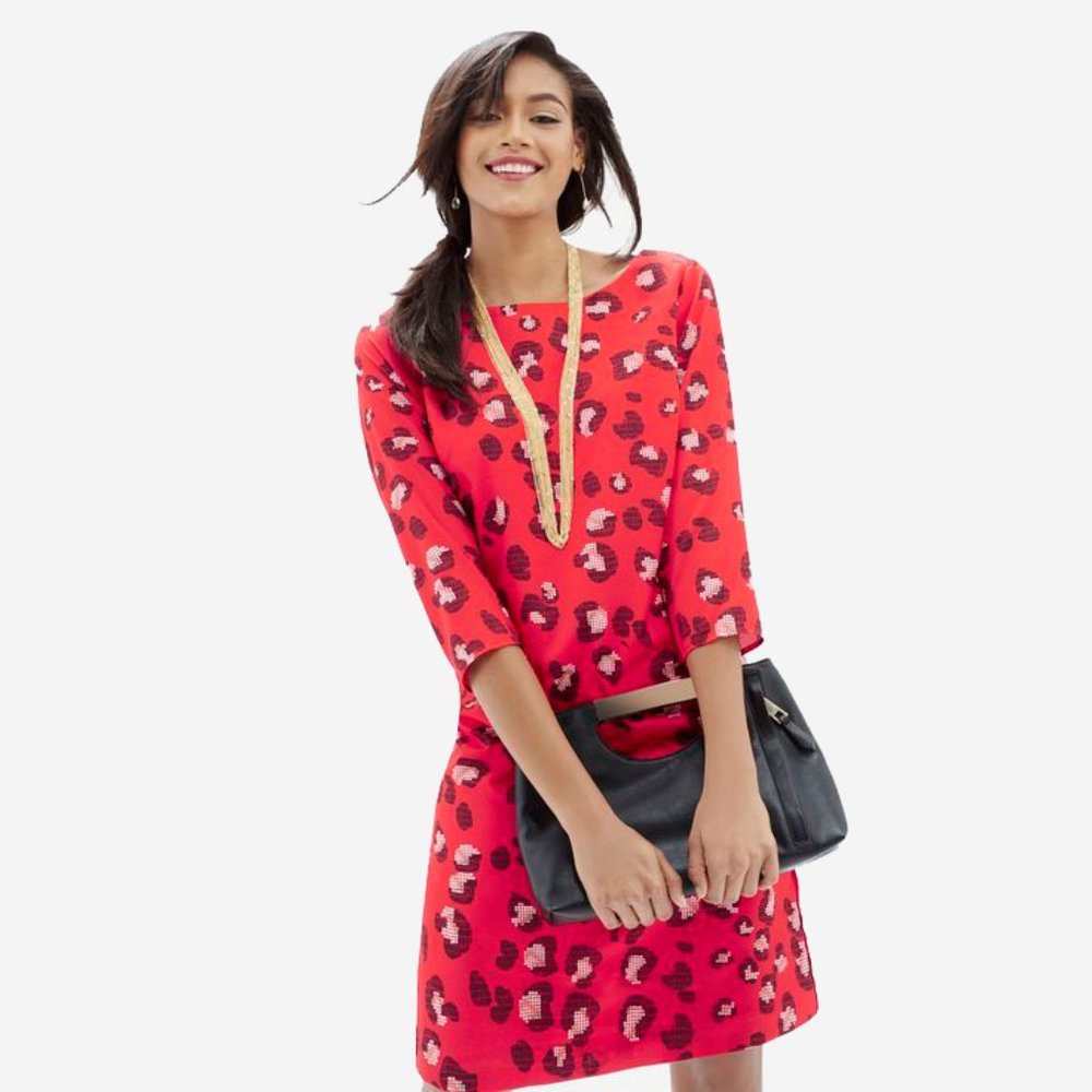 The Limited red leopard printed shift dress